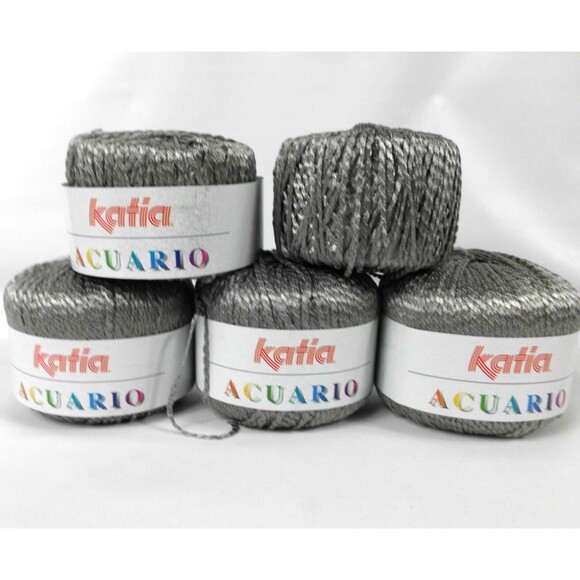 Katia Acuario Yarn Lot of 5 Grey Gray #010 Viscose - Picture 1 of 4